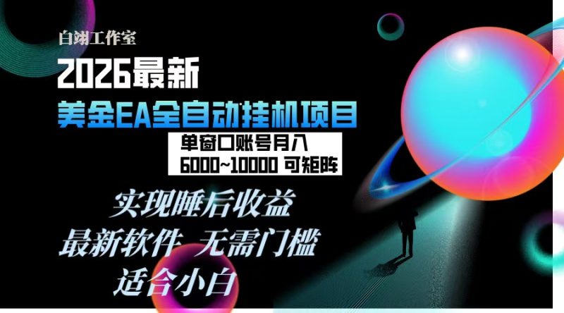 2026年最美金EA挂机项目，每天几分钟，单窗口月入600+，可矩阵，一台电脑支持多开窗口无任何…-大设天下