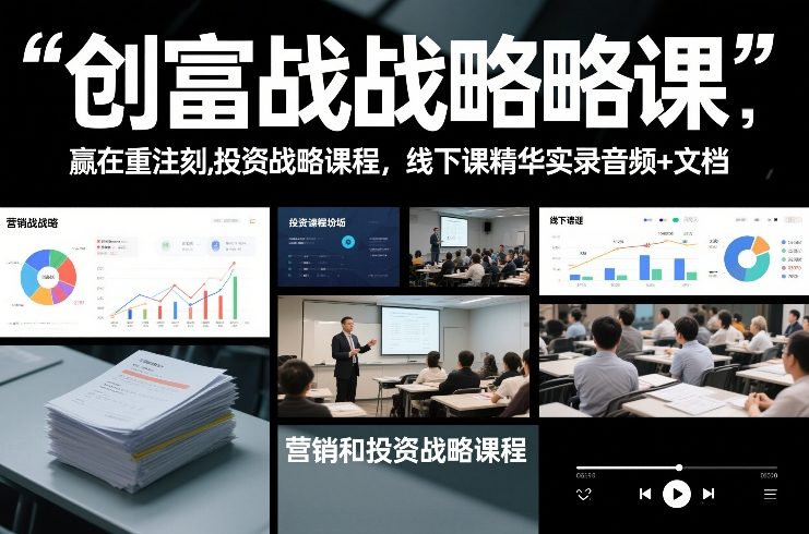 创富战略课，赢在重注时刻，营销和投资战略课程，线下课精华实录音频+文档-大设天下