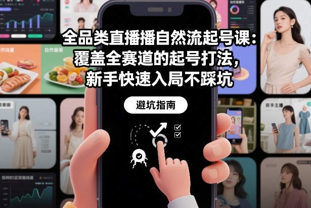 全品类直播自然流起号课：覆盖全赛道的起号打法，新手快速入局不踩坑-大设天下