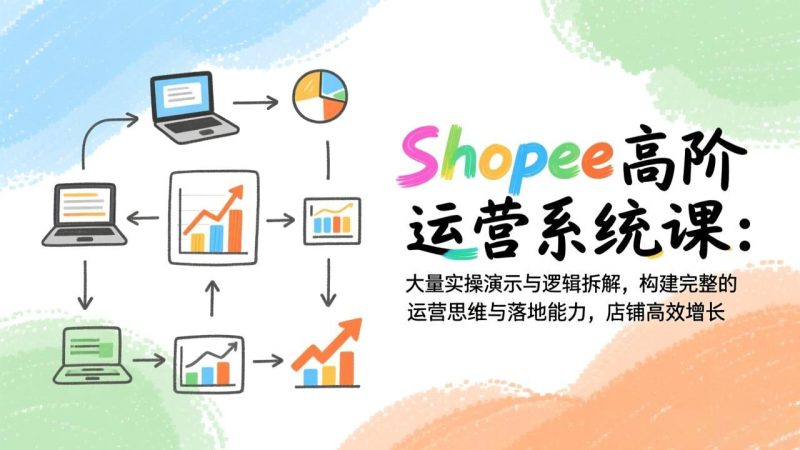 Shopee高阶运营系统课：大量实操演示与逻辑拆解，构建完整的运营思维与落地能力，店铺高效增长-大设天下