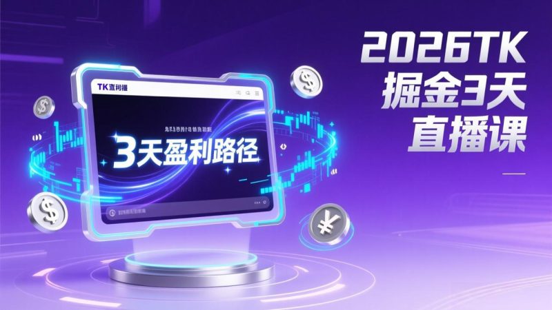 2026TK掘金直播课，起号涨粉+直播带货+商单变现+3天打通盈利路径，月入过万美金-大设天下