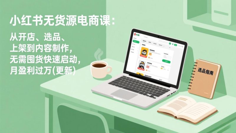 小红书无货源电商课：从开店、选品、上架到内容制作，无需囤货快速启动，月盈利过万(更新-大设天下