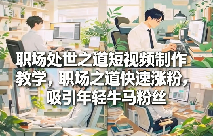 职场处世之道短视频制作教学，职场之道快速涨粉，吸引年轻牛马粉丝-大设天下