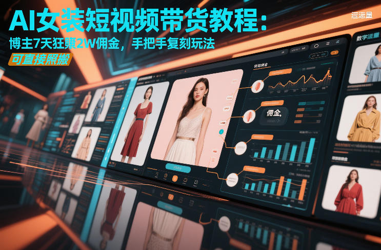 AI女装短视频带货教程：博主7天狂賺2W佣金，手把手复刻玩法，可直接照搬-大设天下