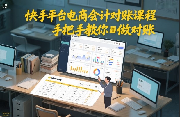 快手平台电商会计对账课程，手把手教你做对账-大设天下