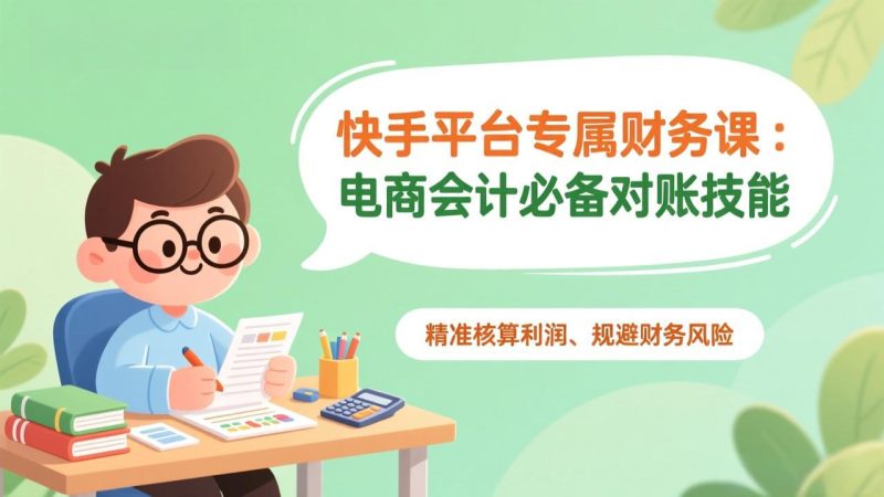 快手平台专属财务课：电商会计必备对账技能，精准核算利润、规避财务风险-大设天下