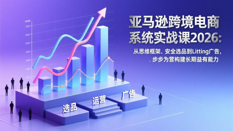 亚马逊跨境电商系统实战课2026：从思维框架、安全选品到Listing广告，步步为营构建长期盈利能力-大设天下