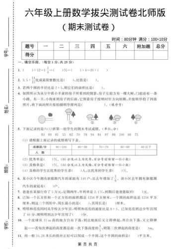 六上北师大版数学【期末测试卷2】-大设天下