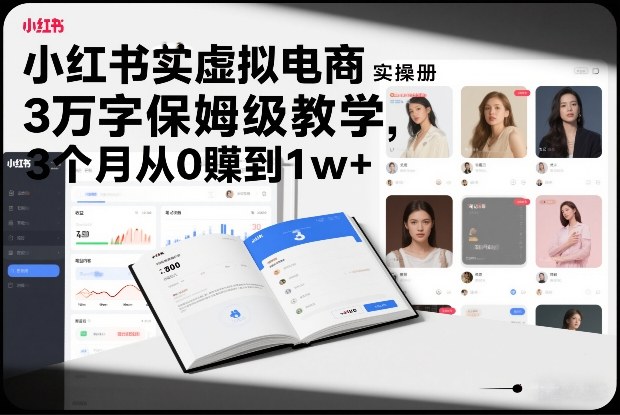 小红书虚拟电商实操手册，3万字保姆级教学，3个月从0賺到1w+-大设天下