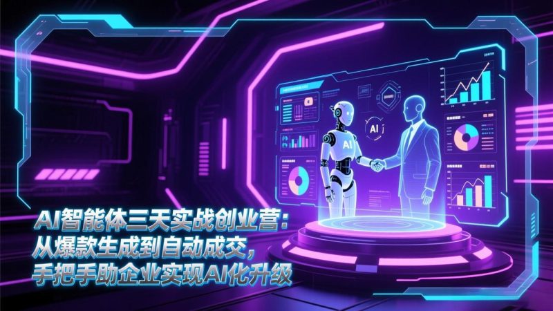 AI智能体三天实战创业营：从爆款生成到自动成交，手把手助企业实现AI化升级-大设天下