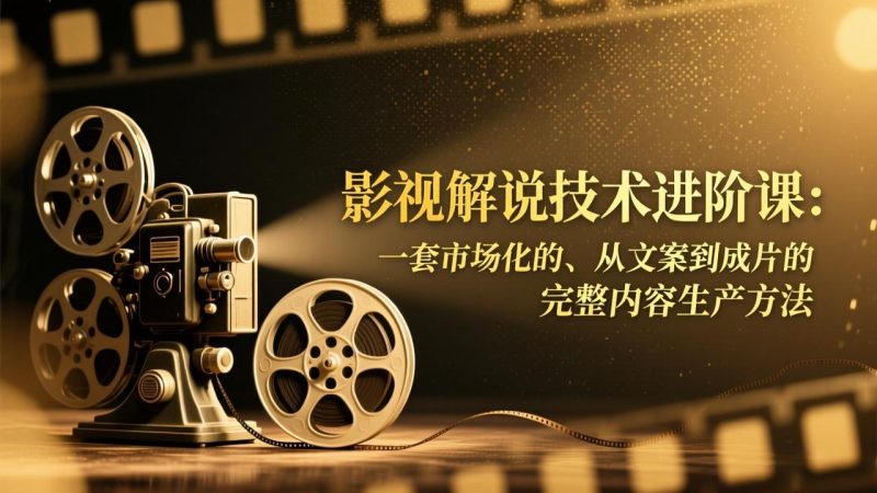 影视解说技术进阶课：一套市场化的、从文案到成片的完整内容生产方法-大设天下