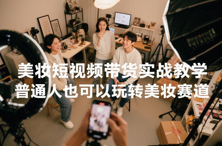 美妆短视频带货实战教学，普通人也可以玩转美妆赛道-大设天下