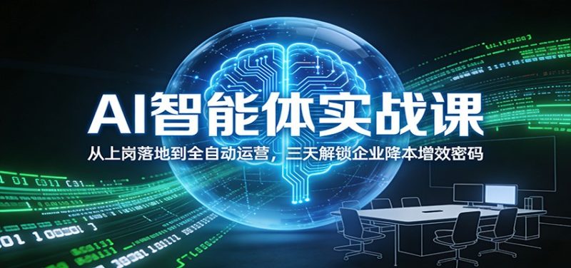 AI智能体实战课：从上岗落地到全自动运营，三天解锁企业降本增效密码-大设天下