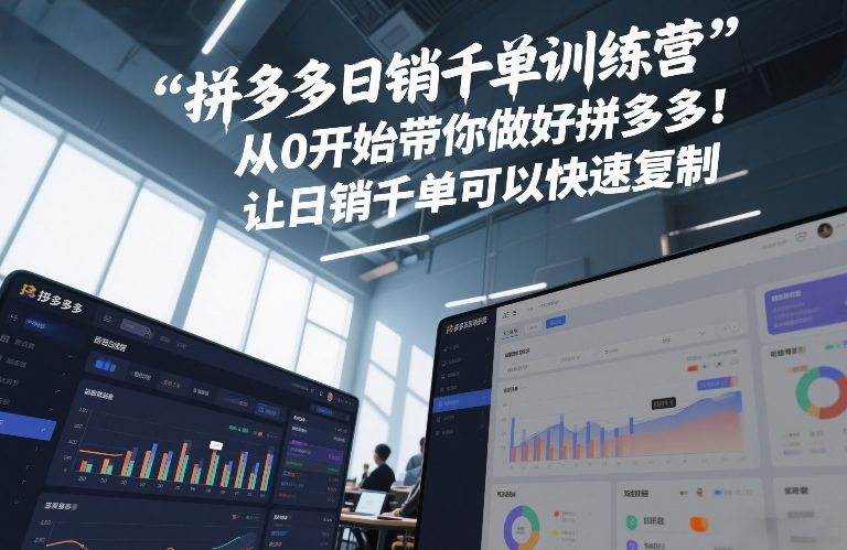 拼多多日销千单训练营，从0开始带你做好拼多多，让日销千单可以快速复制(更新26年1月)-大设天下