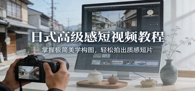 日式高级感短视频教程：掌握极简美学构图，轻松拍出质感短片-大设天下