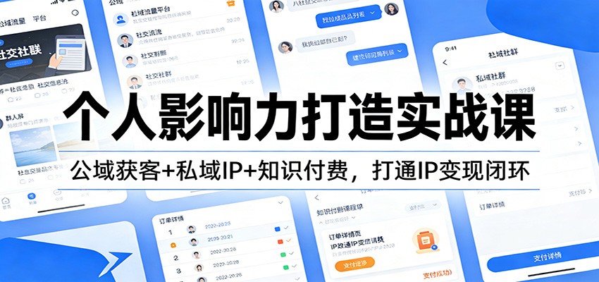 图片[1]-个人影响力打造实战课：公域获客+私域IP+知识付费，打通IP变现闭环-大设天下