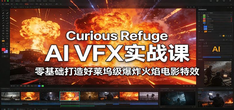 Curious Refuge AI VFX实战课，零基础打造好莱坞级爆炸火焰电影特效-大设天下