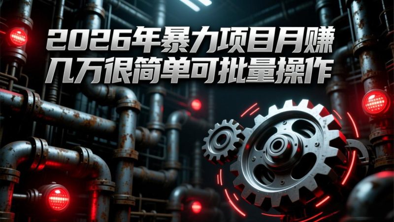 2026年暴力项目月赚几万很简单可批量操作，成本低，利润大-大设天下