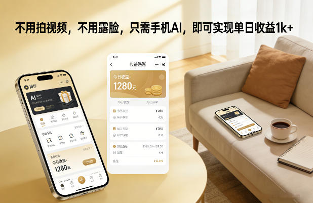 不用拍视频，不用露脸，只需手机AI，即可实现单日收益1k+【揭秘】-大设天下