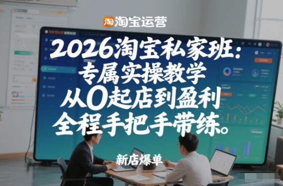 2026淘宝私家班：专属实操教学，从0起店到盈利，全程手把手带练-大设天下
