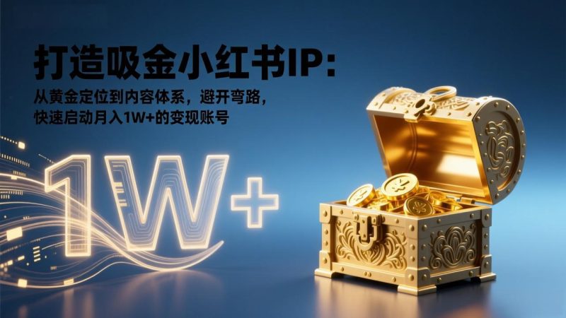 打造吸金小红书IP：从黄金定位到内容体系，避开弯路，快速启动月入1W+的变现账号-大设天下