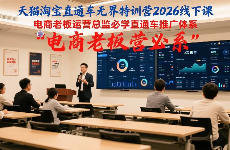 天猫淘宝直通车无界特训营2026线下课，电商老板运营总监必学直通车推广体系-大设天下