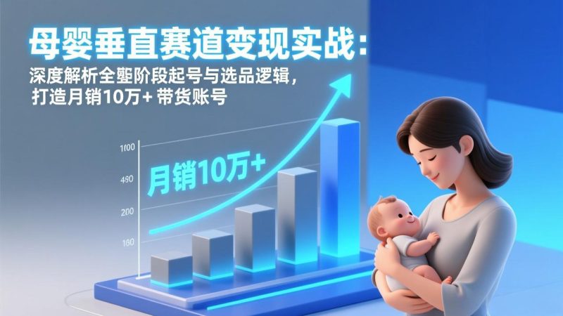 母婴垂直赛道变现实战：深度解析三大阶段起号与选品逻辑，打造月销10万+带货账号-大设天下