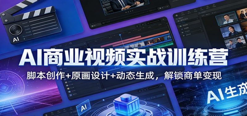 AI商业视频实战训练营：脚本创作+原画设计+动态生成，解锁商单变现-大设天下