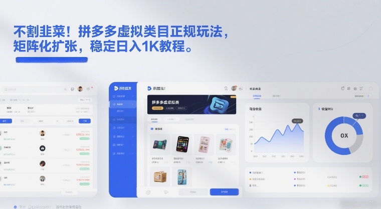 不割韭菜！拼多多虚拟类目正规玩法，矩阵化扩张，稳定日入1K教程【揭秘】-大设天下