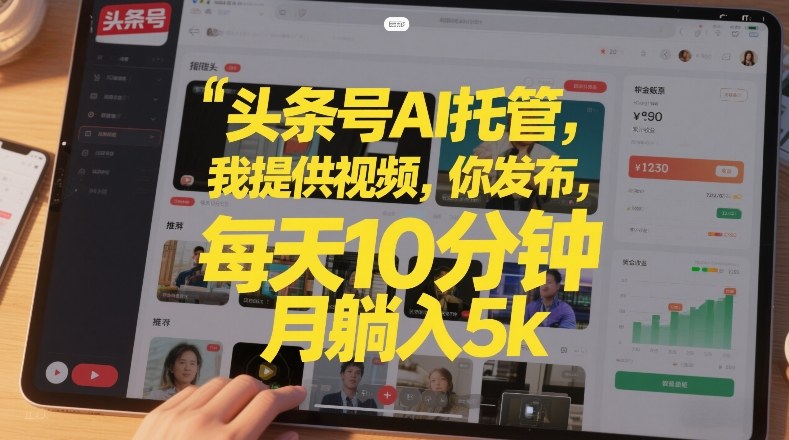 头条号AI托管，我提供视频，你发布，每天10分钟，月躺入5k+【揭秘】-大设天下