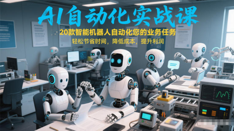 AI自动化实战课：20款智能机器人自动化您的业务任务，轻松节省时间，降低成本，提升利润-大设天下