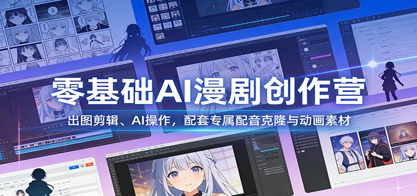 图片[1]-零基础AI漫剧创作营：出图剪辑、AI操作，配套专属配音克隆与动画素材-大设天下