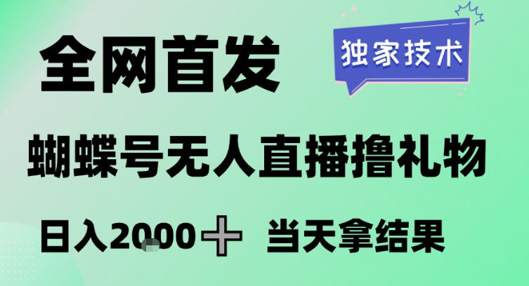 2026最新蝴蝶号无人直播掘金，独家技术，全网首发小白做了一个月收益3W，长期稳定可做【揭秘】-大设天下