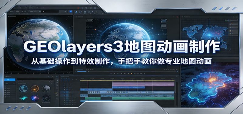 GEOlayers3地图动画制作：从基础操作到特效制作，手把手教你做专业地图动画-大设天下