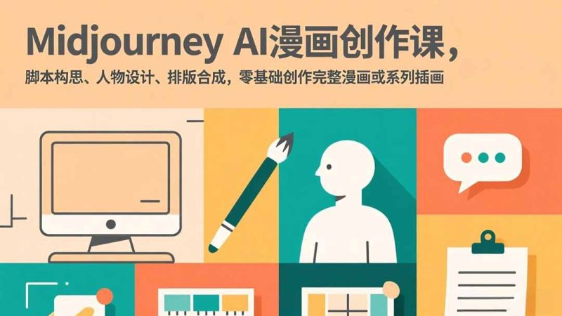 Midjourney AI漫画创作课，脚本构思、人物设计、排版合成，零基础创作完整漫画或系列插画-大设天下