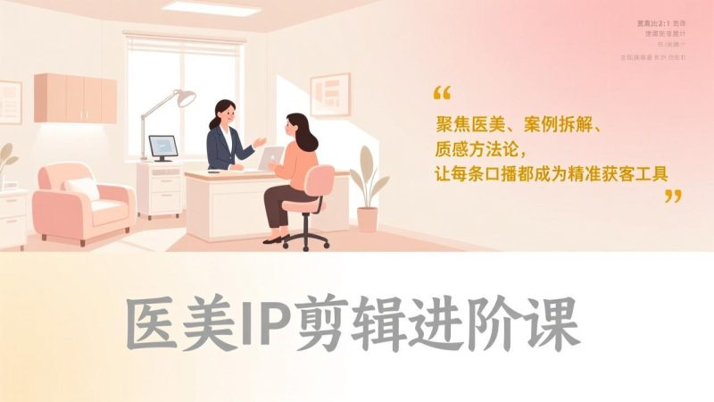 医美IP剪辑进阶课，聚焦医美、案例拆解、质感方法论，让每条口播都成为精准获客工具-大设天下