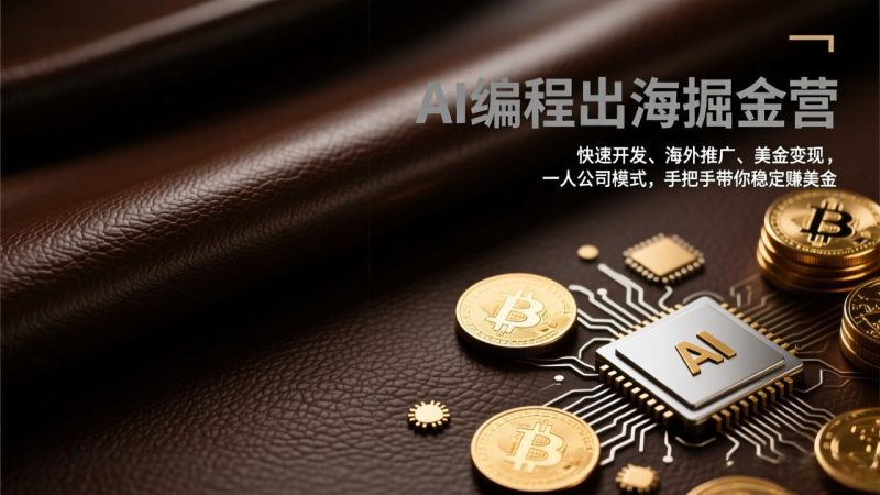 AI编程出海掘金营：快速开发、海外推广、美金变现，一人公司模式，手把手带你稳定赚美金-大设天下