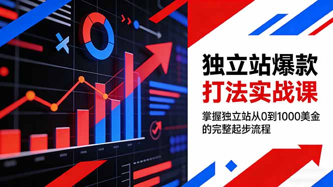 独立站爆款打法实战课，掌握独立站从0到1000美金的完整起步流程-大设天下