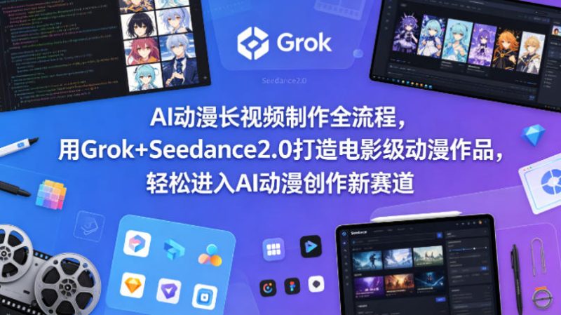 AI动漫长视频制作全流程,用Grok+Seedance2.0打造电影级动漫作品,轻松进入AI动漫创作新赛道-大设天下
