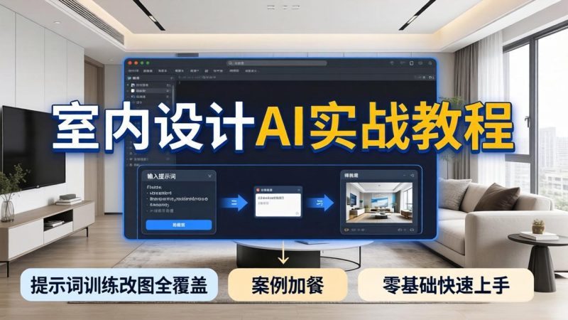 2026室内设计AI实战教程，提示词训练改图全覆盖，搭配案例加餐，零基础也能快速上手-大设天下