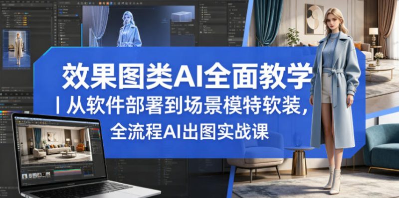 效果图类AI全面教学｜从软件部署到场景模特软装，全流程AI出图实战课-大设天下