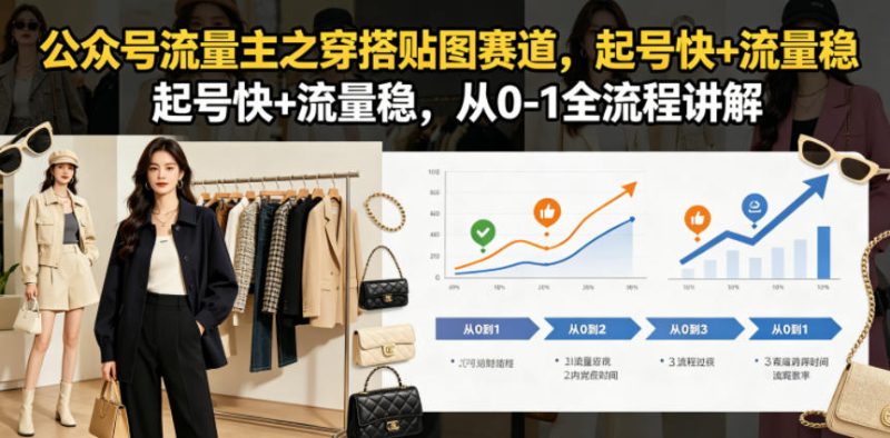 公众号流量主之穿搭贴图赛道，起号快+流量稳，从0-1全流程讲解-大设天下