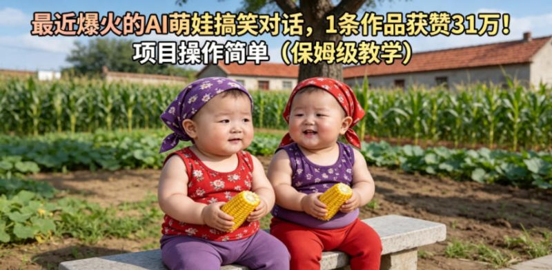 最近爆火的AI萌娃搞笑对话，1条作品获赞31W，项目操作简单(保姆级教学)-大设天下